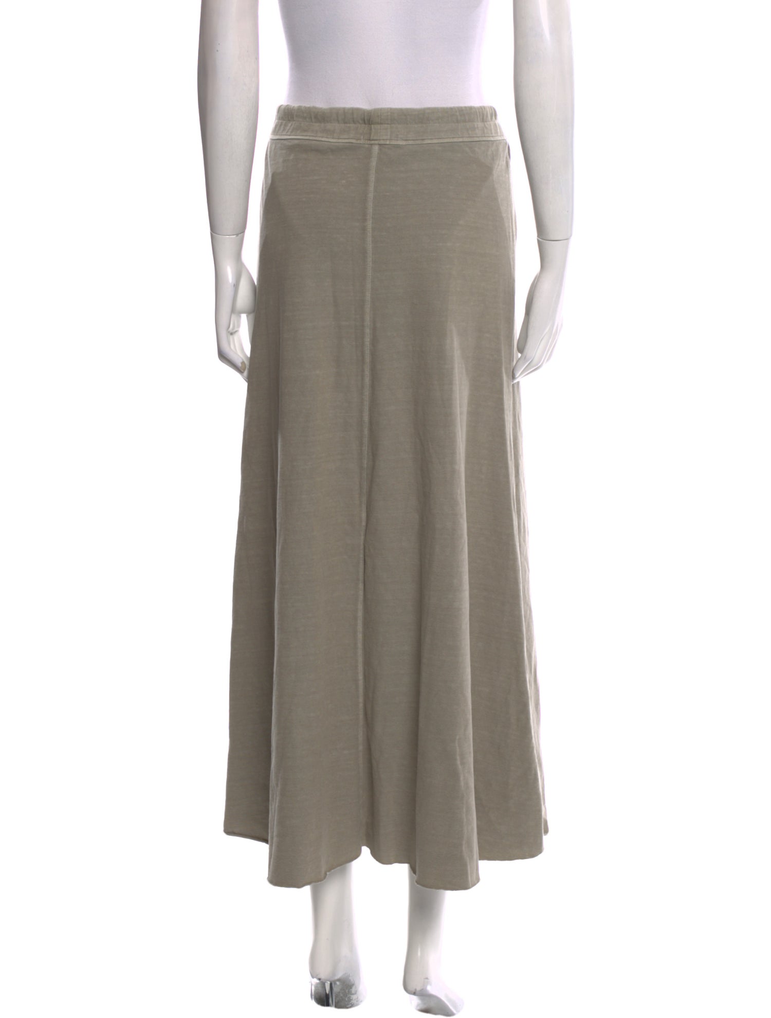James Perse Raw-Edge Trim Midi Length Skirt